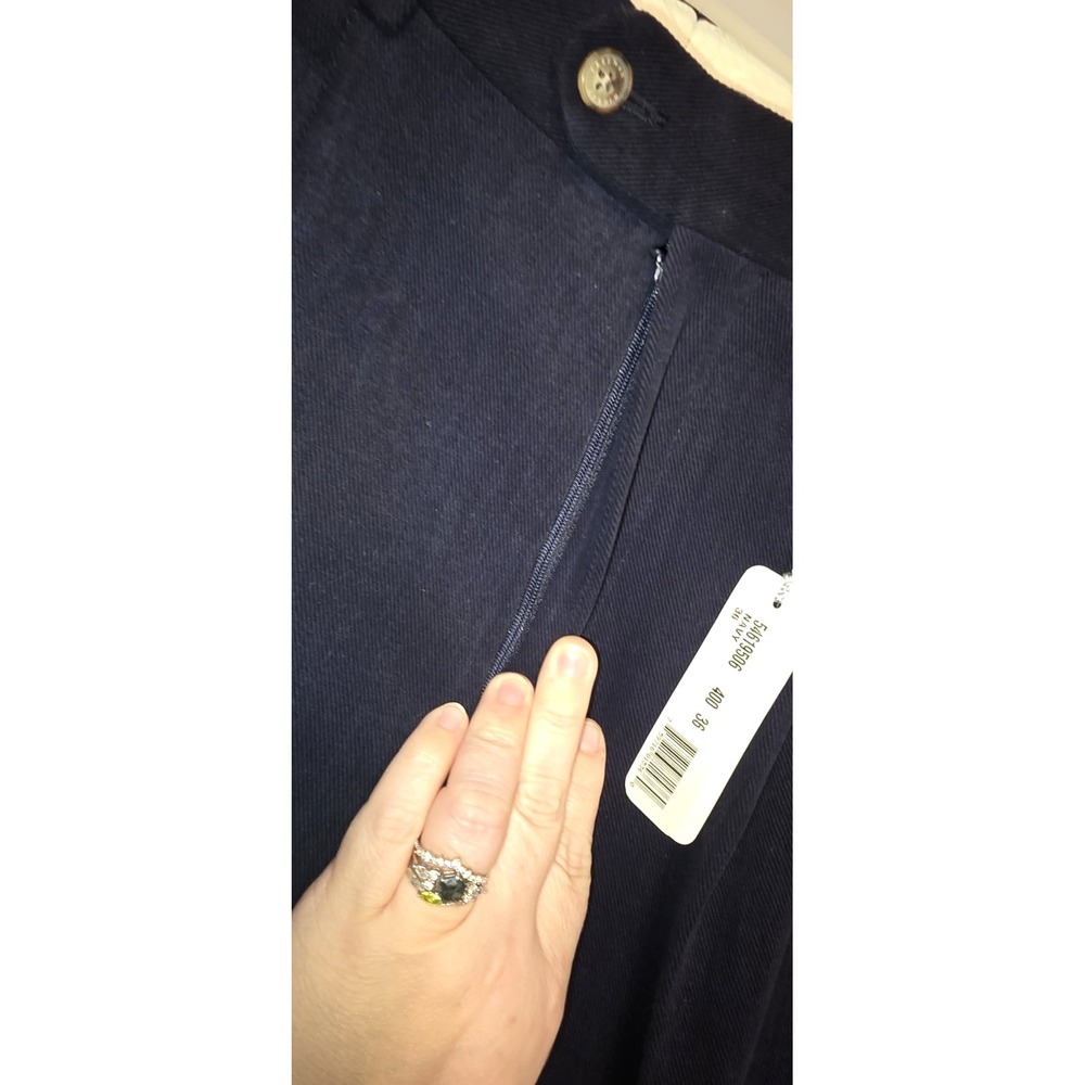 New retro Hickey Freeman Pleated Dress Thick Corduroy Pants Size 36x36 Navy‎ - Picture 7 of 10